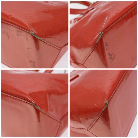 LOUIS VUITTON Vernis Wilshire PM Hand Bag Orenge Sunset - Picture 15 of 15